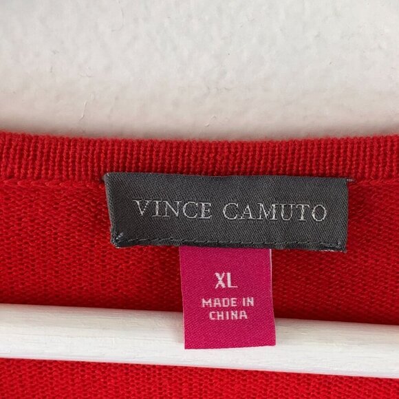 NWT VINCE CAMUTO Studded Shoulder Animal Print Jacquard Sweater Size XL - Picture 7 of 9